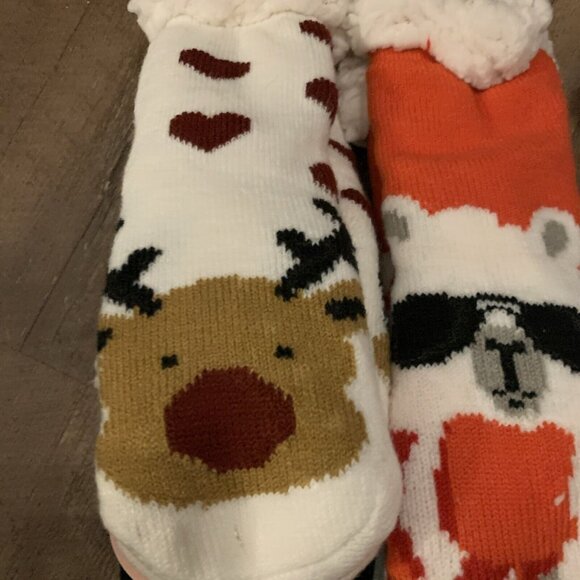 Cozy Plush Fleece Non-Slip Christmas Socks With Animal Designs for Kids - Picture 7 of 11
